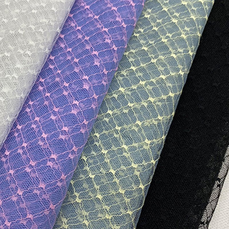 Lace Fabric Geometric Diamond Nylon Warp Knit for Women's Wear Wholesa 7